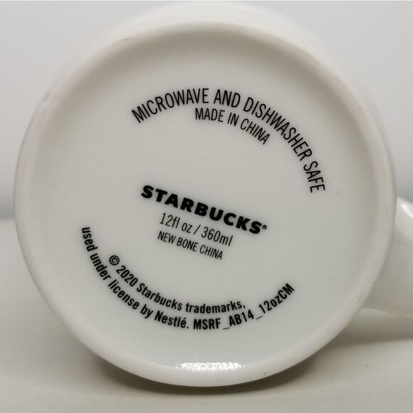 Starbucks 2020 Winter Mug White on White Swirl New Bone China 12fl oz‎ - Picture 8 of 9